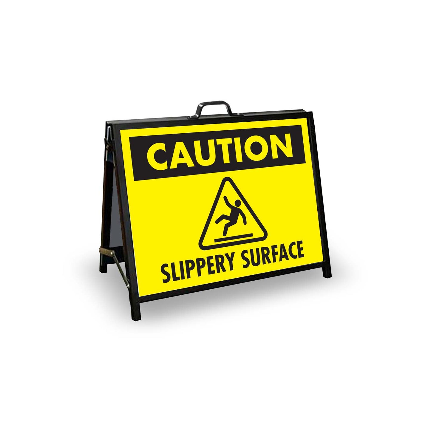A - Frame Landscape Black - Caution Slippery Surface Corflute Inserts - New Signs