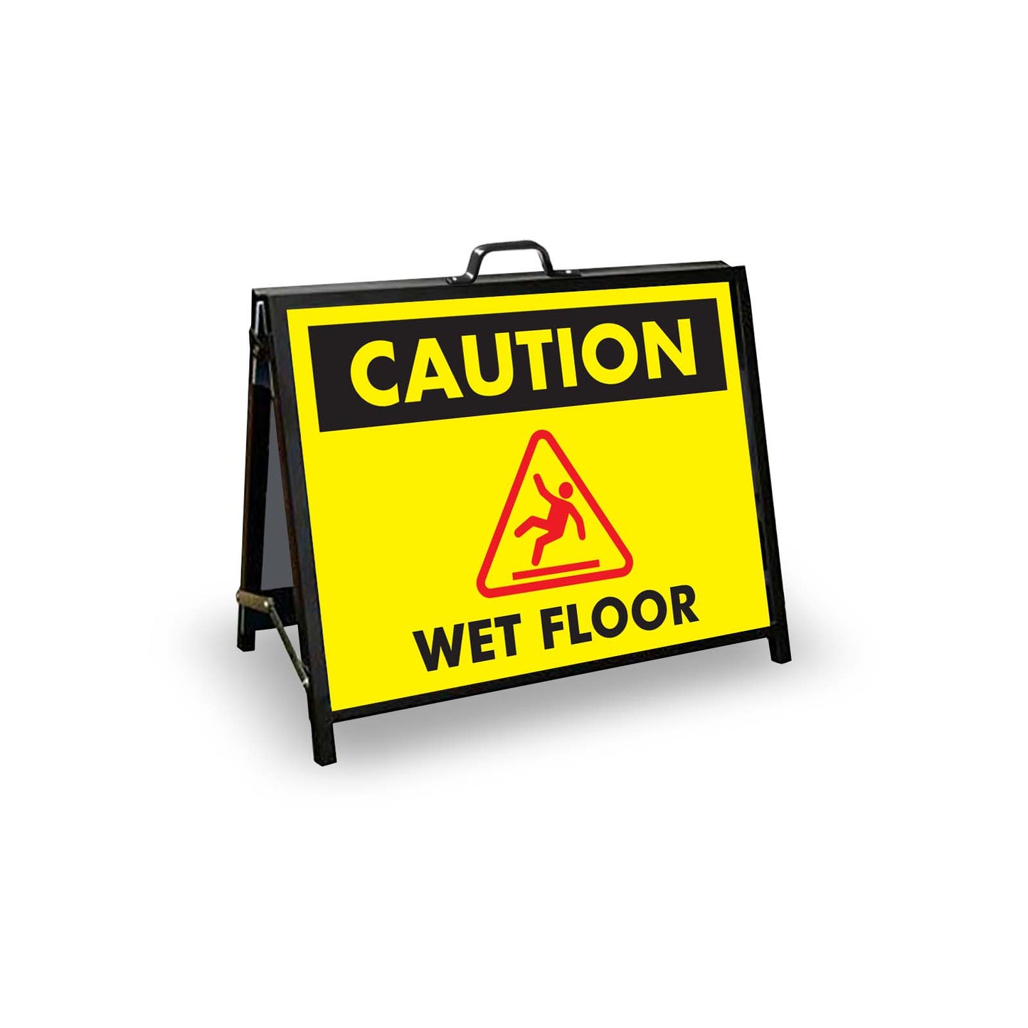 A - Frame Landscape Black - Caution Wet Floor Corflute Inserts - New Signs