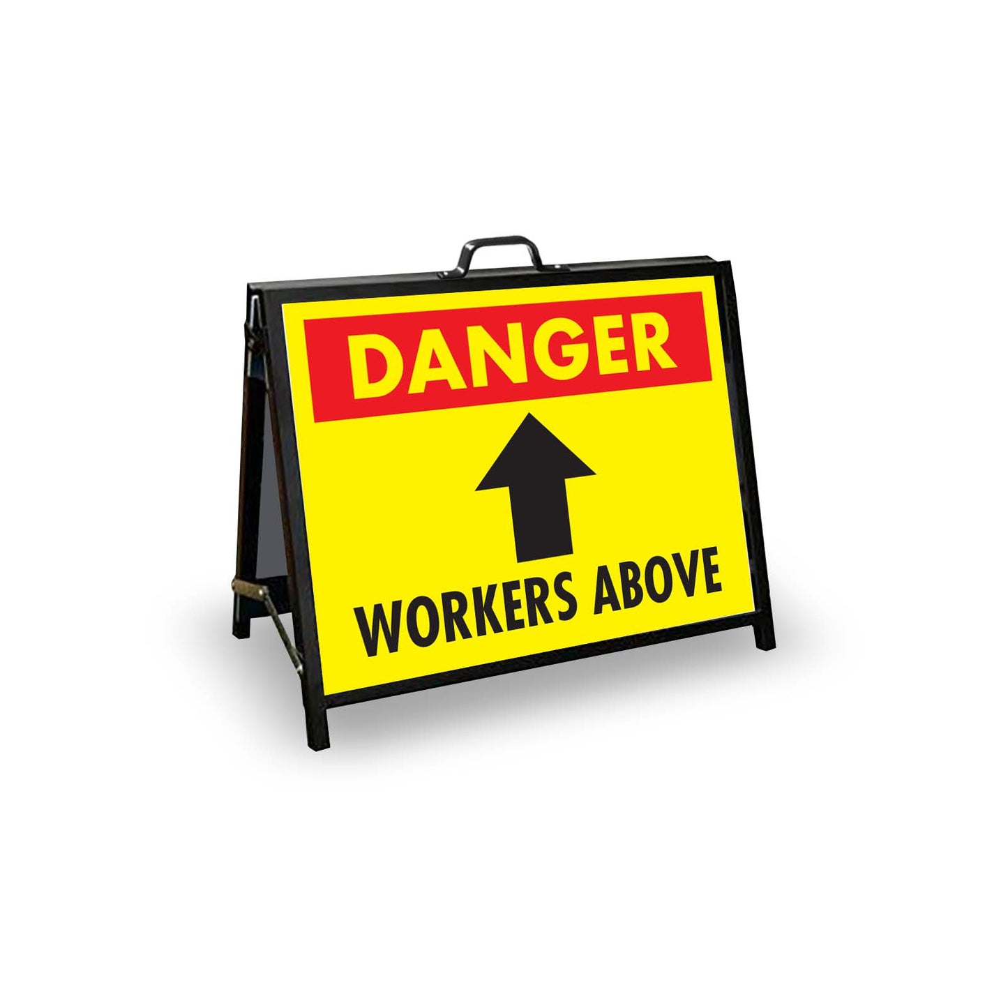 A - Frame Landscape Black - Danger Workers Above Corflute Inserts - New Signs