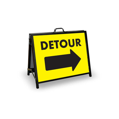 A - Frame Landscape Black - Detour Right Corflute Inserts - New Signs