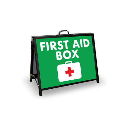 A - Frame Landscape Black - First Aid Box Corflute Inserts - New Signs