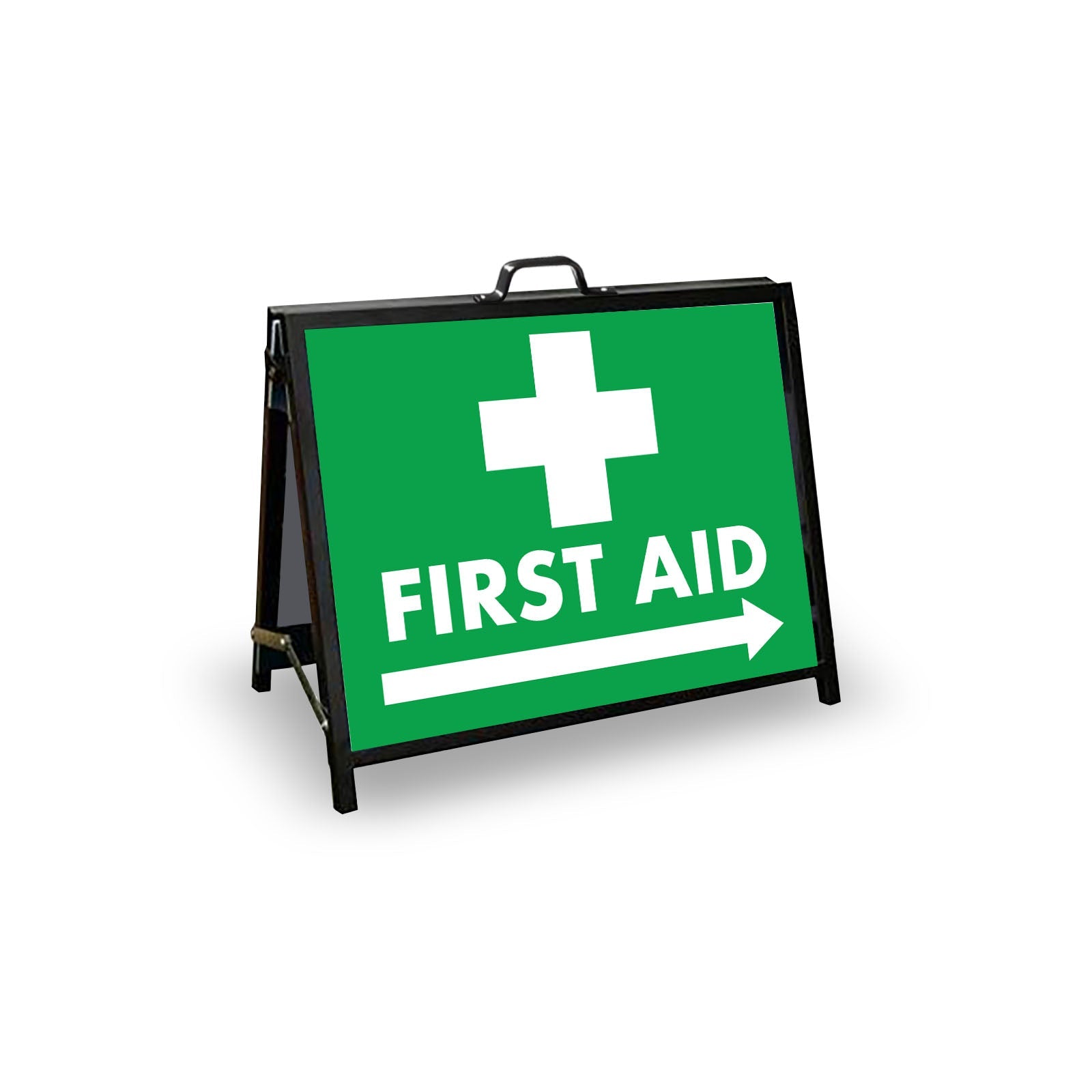 A - Frame Landscape Black - First Aid Right Arrow Corflute Inserts - New Signs
