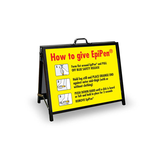 A - Frame Landscape Black - How To Give EpiPen Corflute Inserts - New Signs
