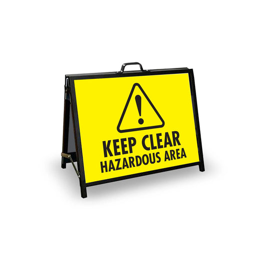 A - Frame Landscape Black - Keep Clear Hazardous Area Corflute Inserts - New Signs