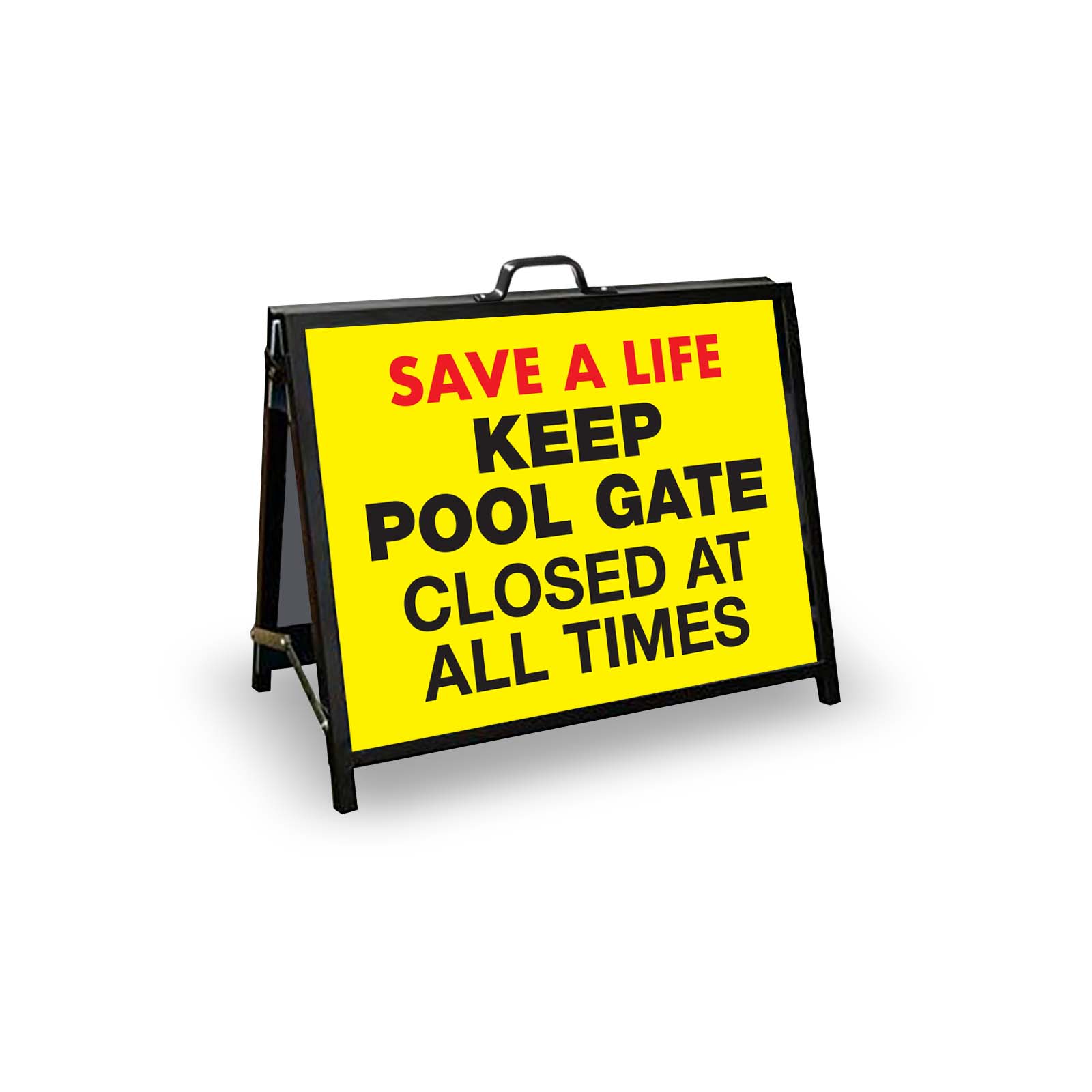 A - Frame Landscape Black - Keep Pool Gate Closed At All Times Corflute Inserts - New Signs