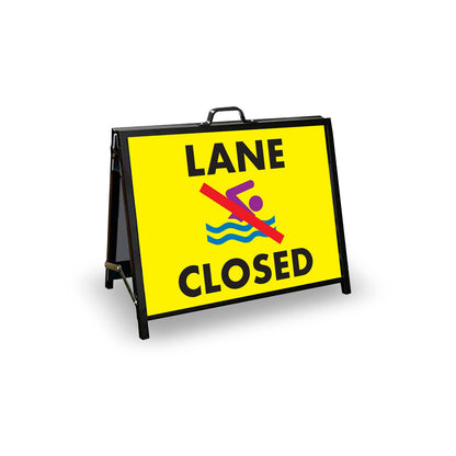 A - Frame Landscape Black - Lane Closed Corflute Inserts - New Signs