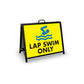 A - Frame Landscape Black - Lap Swim Only Corflute Inserts - New Signs