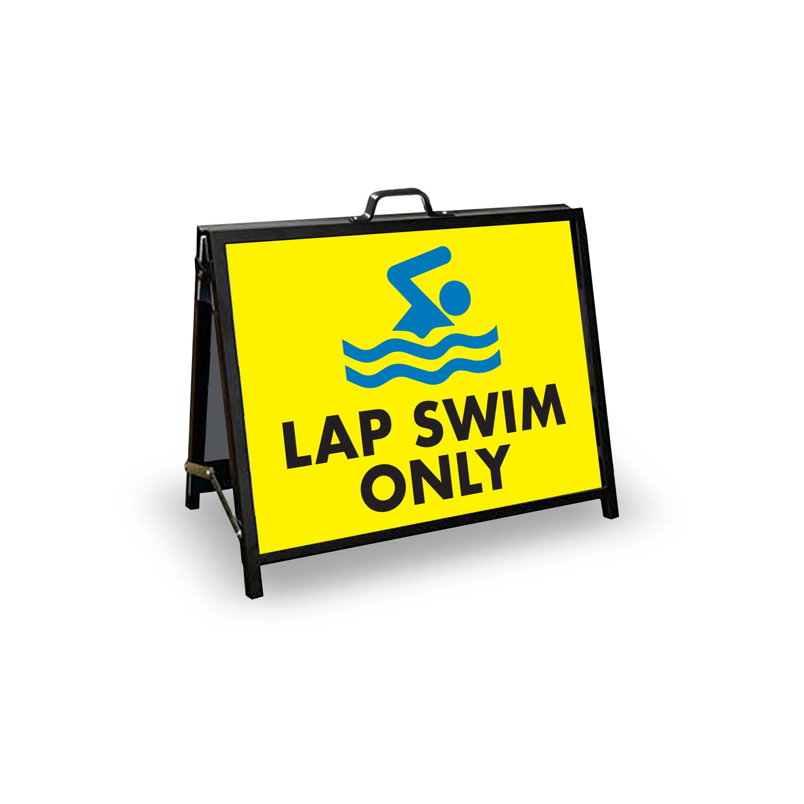 A - Frame Landscape Black - Lap Swim Only Corflute Inserts - New Signs