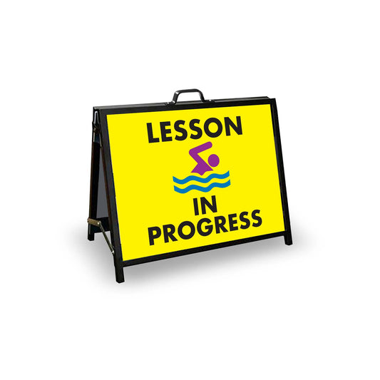 A - Frame Landscape Black - Lesson In Progress Corflute Inserts - New Signs