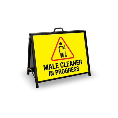 A - Frame Landscape Black - Male Cleaner In Progress Corflute Inserts - New Signs