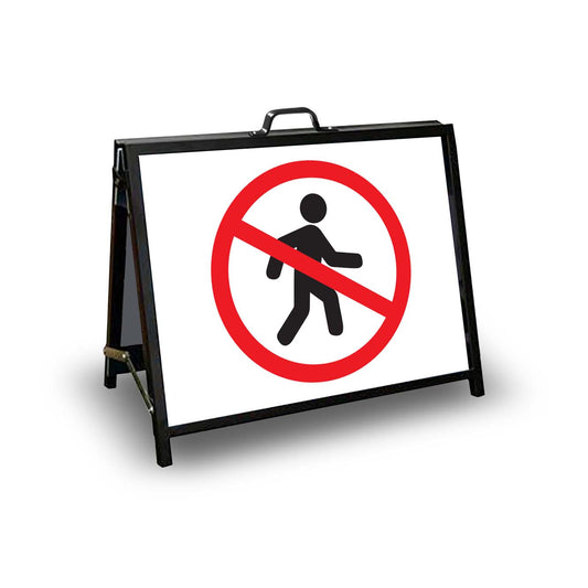 A - Frame Landscape Black - No Entry (Person) Corflute Inserts - New Signs