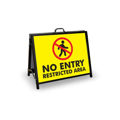 A - Frame Landscape Black - No Entry Restricted Area Corflute Inserts - New Signs
