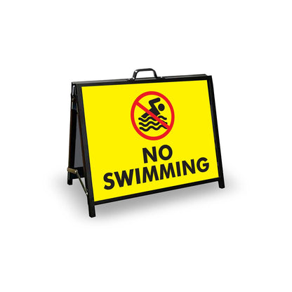 A - Frame Landscape Black - No Swimming Corflute Inserts - New Signs