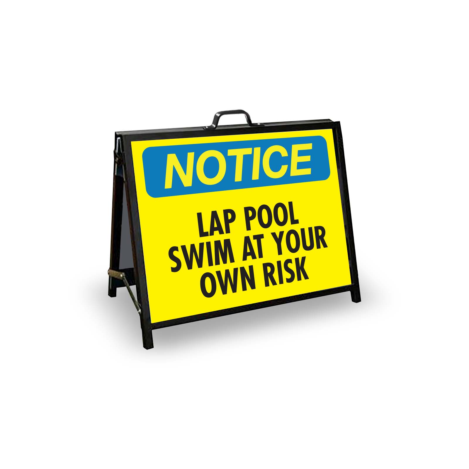 A - Frame Landscape Black - Notice Lap Pool Corflute Inserts - New Signs