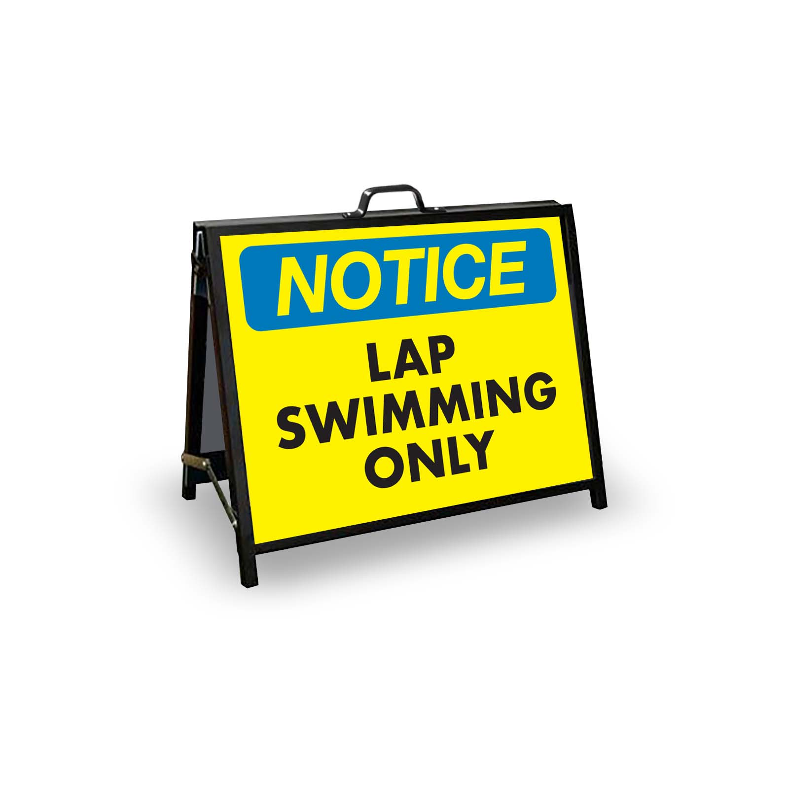 A-Frame Landscape Black - Notice Lap Swimming Only Corflute Inserts ...