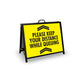 A - Frame Landscape Black - Please Keep Your Distance While Queuing Corflute Inserts - New Signs
