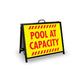 A - Frame Landscape Black - Pool At Capacity Corflute Inserts - New Signs