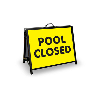 A - Frame Landscape Black - Pool Closed Corflute Inserts - New Signs