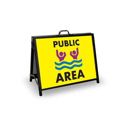 A - Frame Landscape Black - Public Area Corflute Inserts - New Signs
