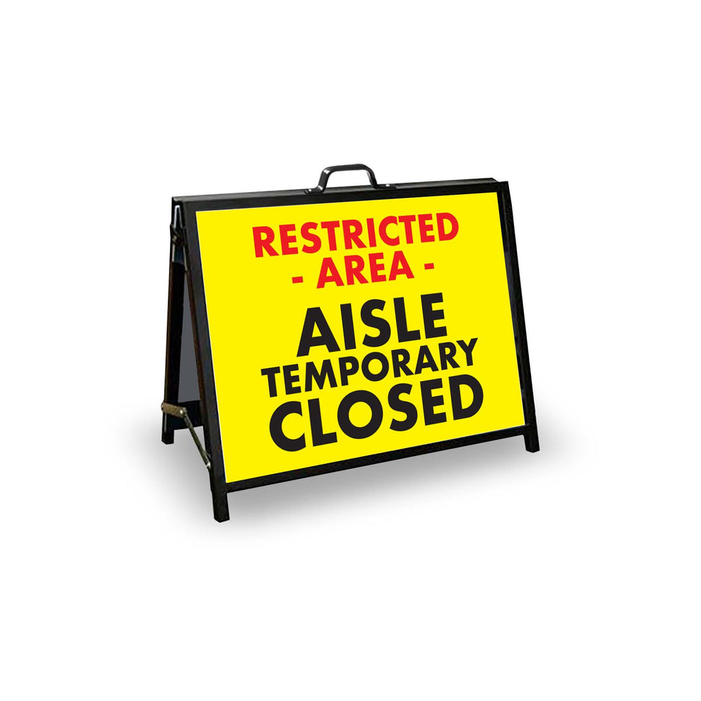 A-Frame Landscape Black - Restricted Area Aisle Temporary Closed Corfl ...