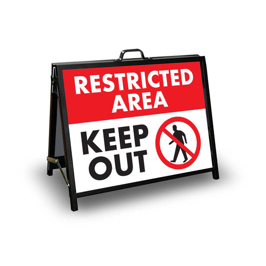 A - Frame Landscape Black - Restricted Area Keep Out Corflute Inserts - New Signs