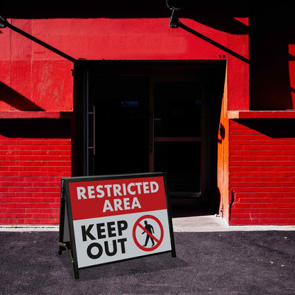 A-Frame Landscape Black - Restricted Area Keep Out Corflute Inserts - New Signs