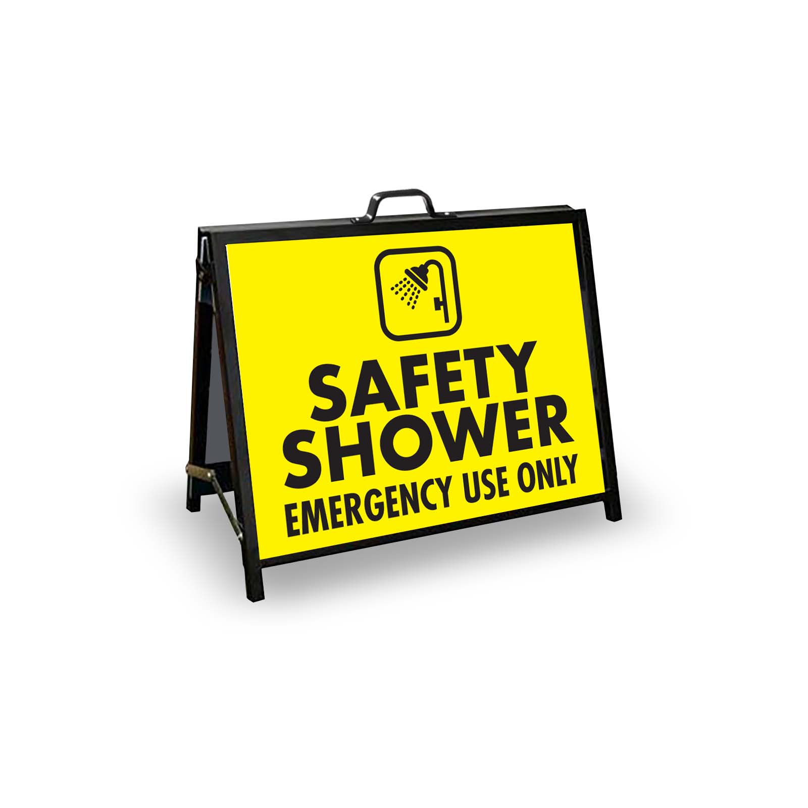 A - Frame Landscape Black - Safety Shower Emergency Use Only Corflute Inserts - New Signs