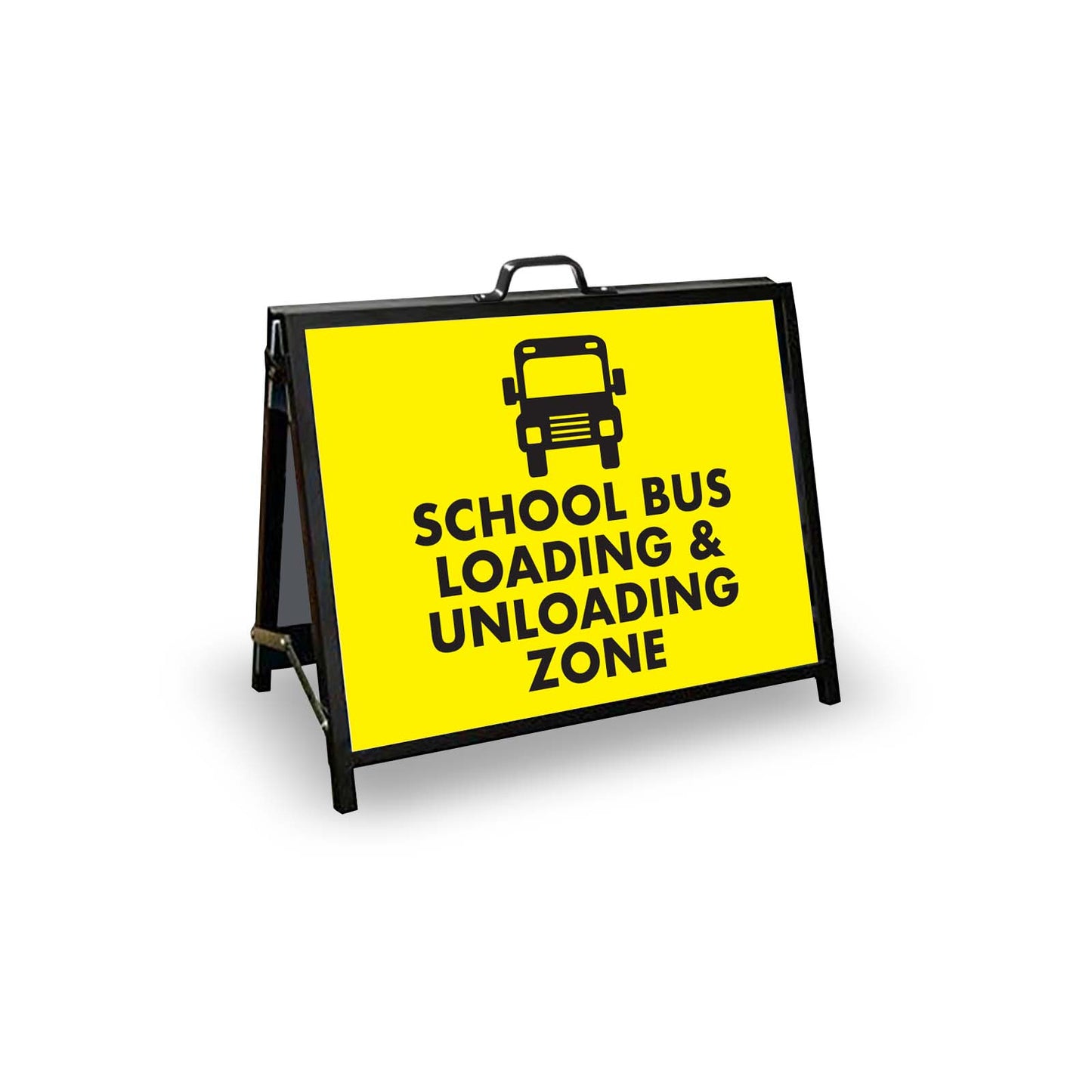 A - Frame Landscape Black - School Bus Loading & Unloading Zone Corflute Inserts - New Signs