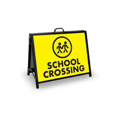 A - Frame Landscape Black - School Crossing Corflute Inserts - New Signs