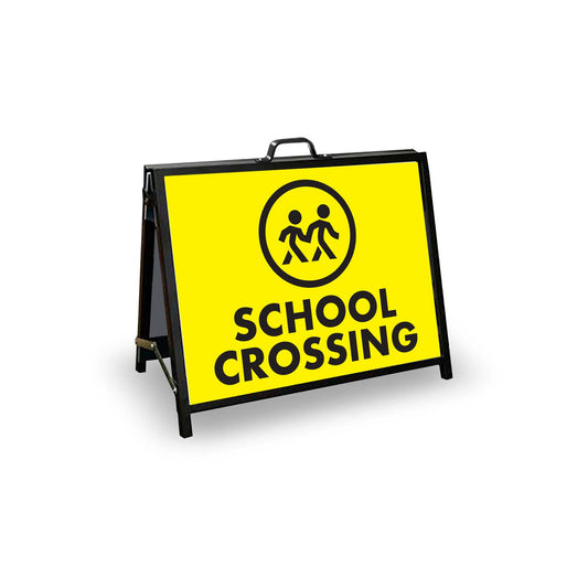 A - Frame Landscape Black - School Crossing Corflute Inserts - New Signs