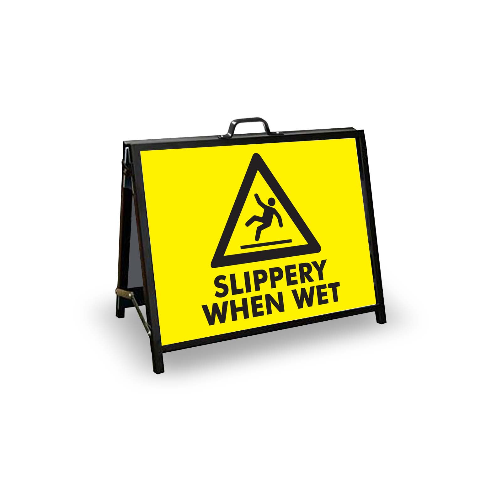 A - Frame Landscape Black - Slippery When Wet Corflute Inserts - New Signs