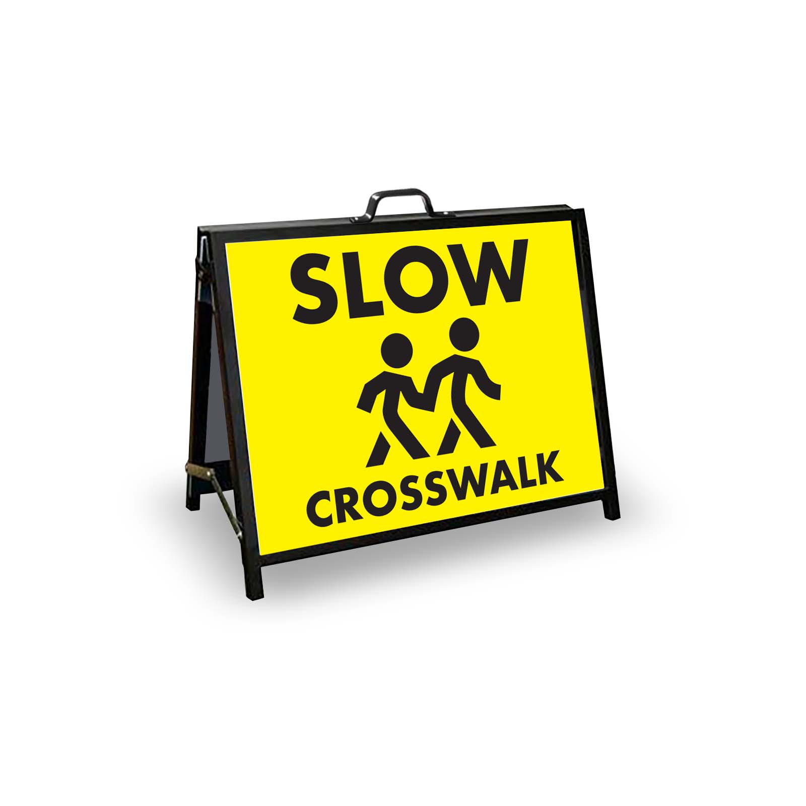 A - Frame Landscape Black - Slow Crosswalk Corflute Inserts - New Signs