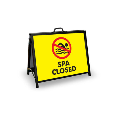 A - Frame Landscape Black - Spa Closed Icon Corflute Inserts - New Signs