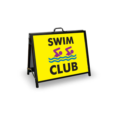 A - Frame Landscape Black - Swim Club Corflute Inserts - New Signs