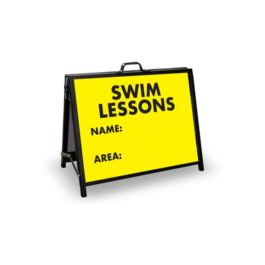 A - Frame Landscape Black - Swim Lessons Name Area Corflute Inserts - New Signs