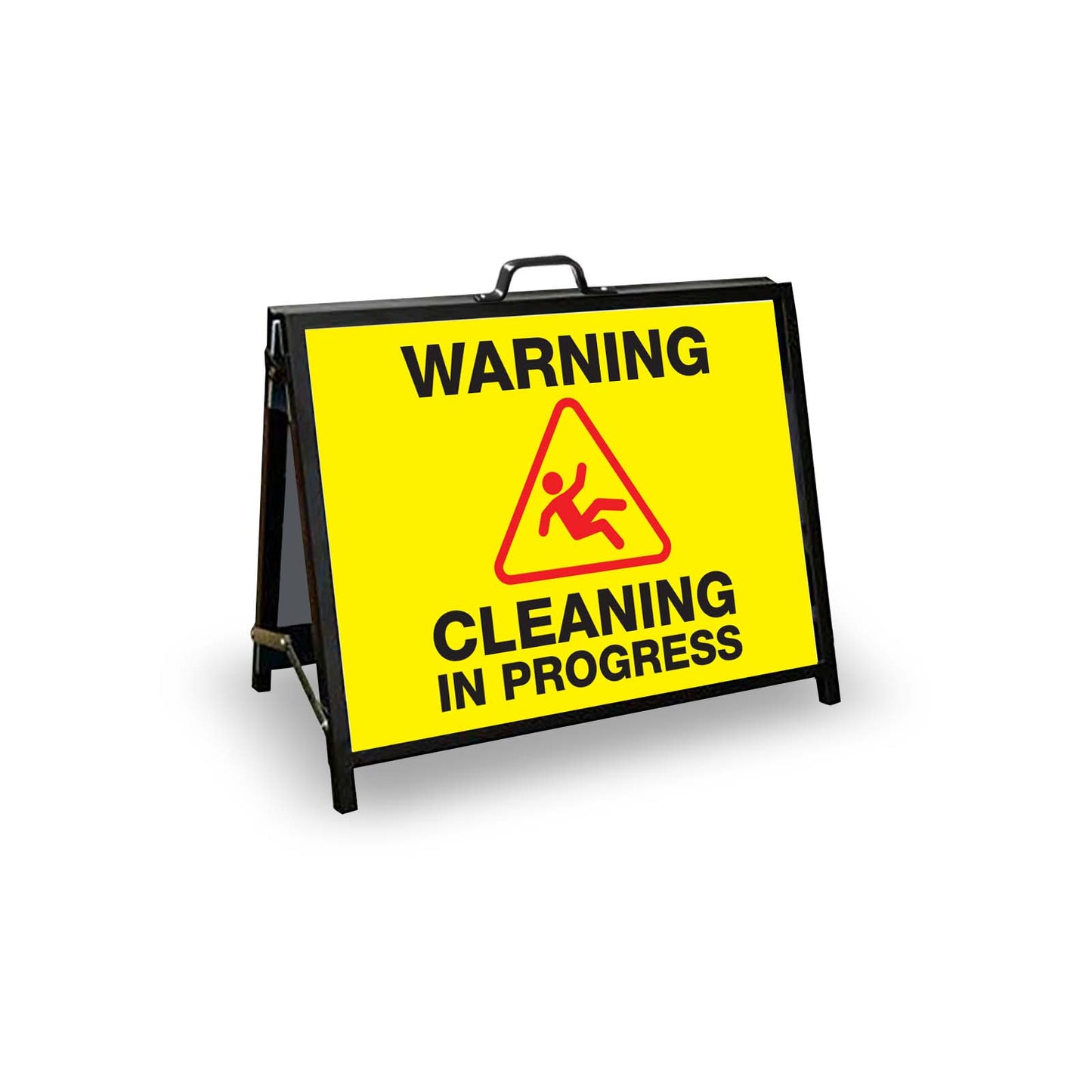 A - Frame Landscape Black - Warning Cleaning In Progress Corflute Inserts - New Signs