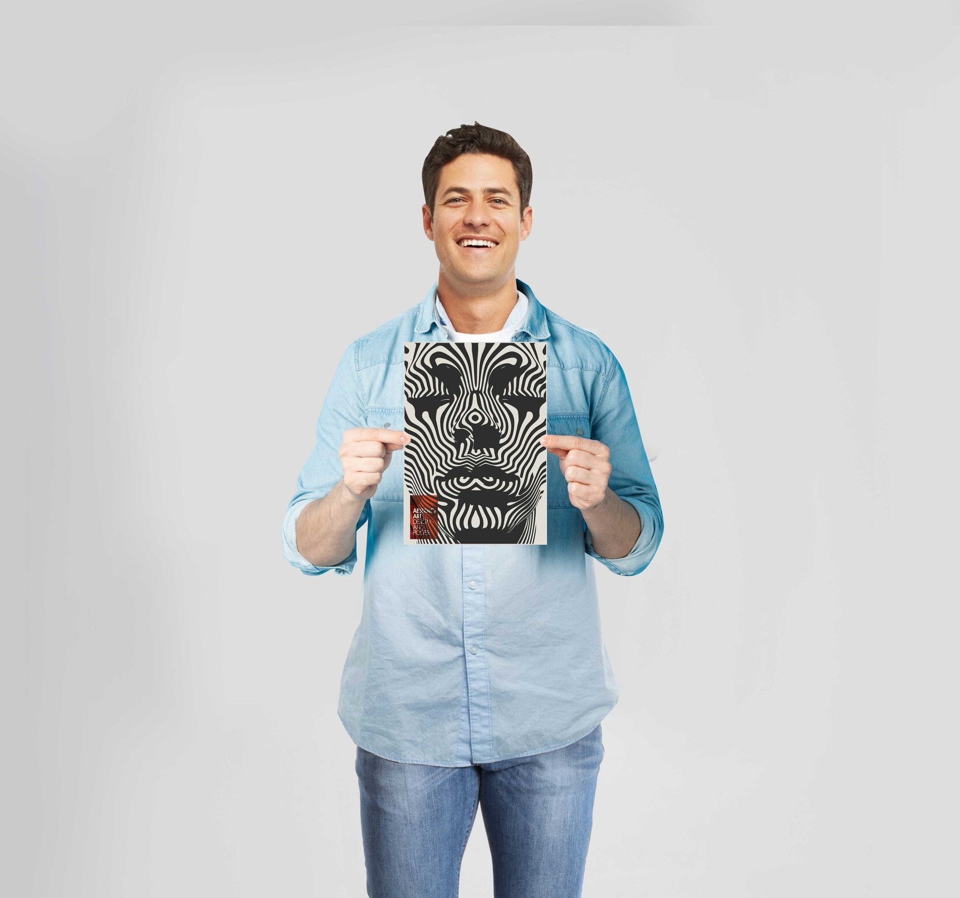 Abstract Colourful Zebra Face Poster Wall Art Prints - New Signs