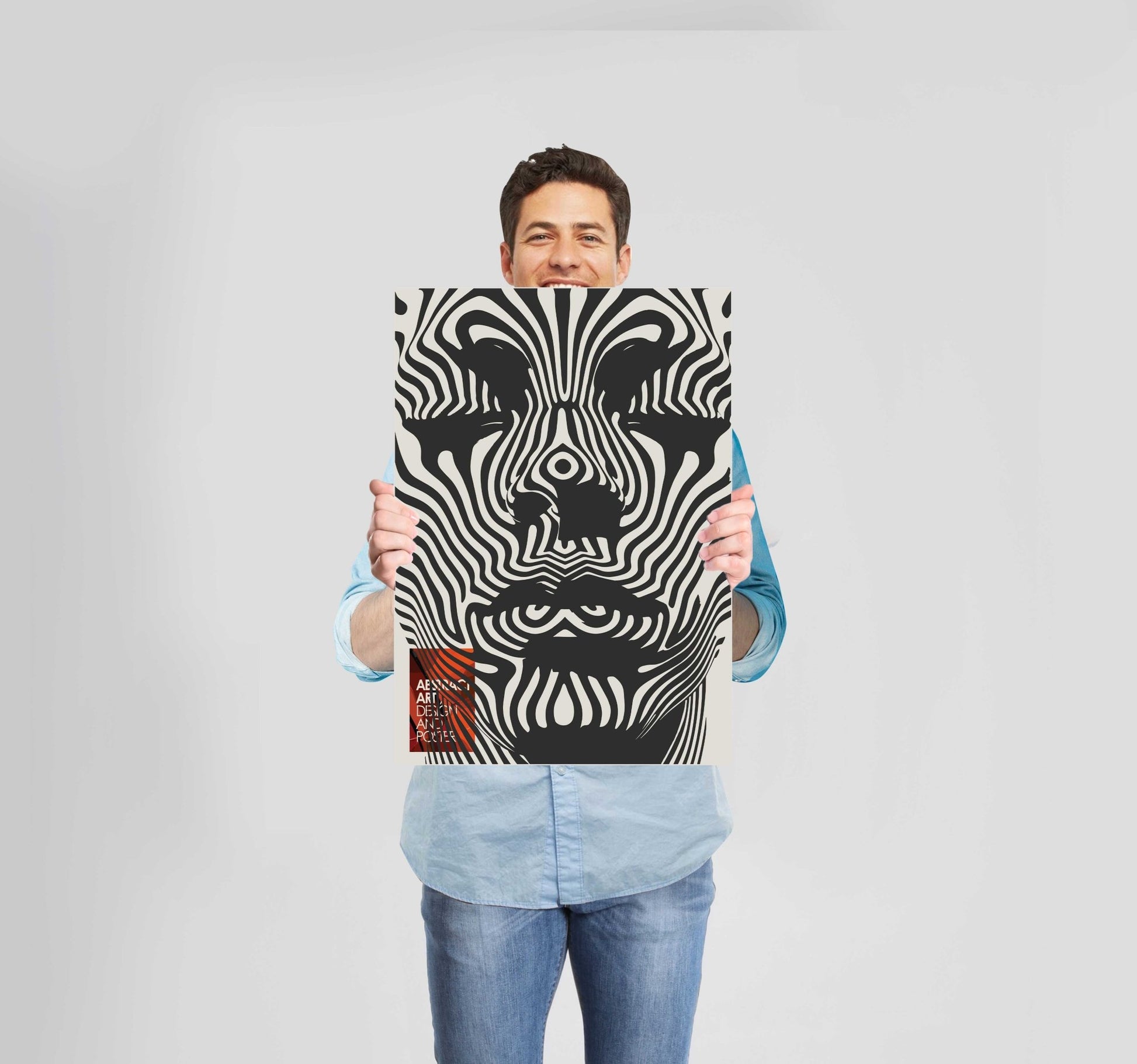 Abstract Colourful Zebra Face Poster Wall Art Prints - New Signs