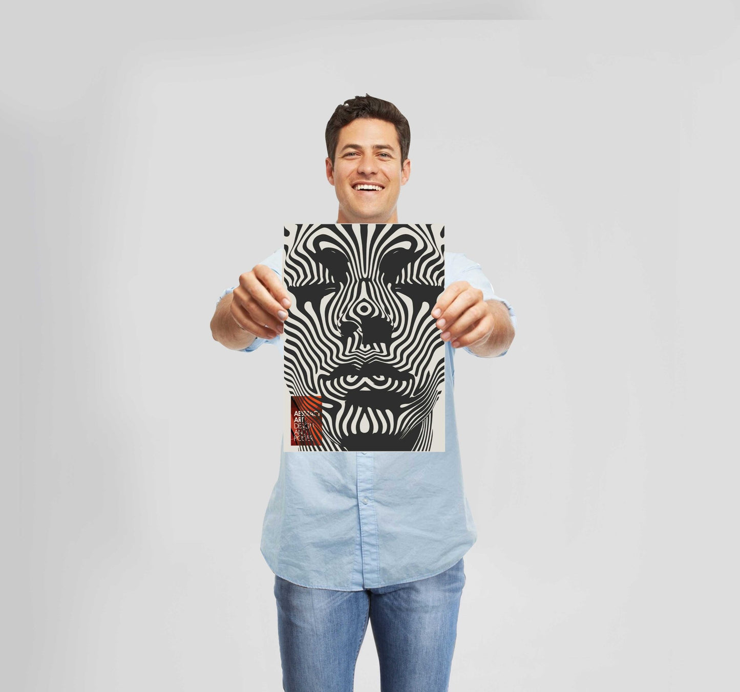 Abstract Colourful Zebra Face Poster Wall Art Prints - New Signs