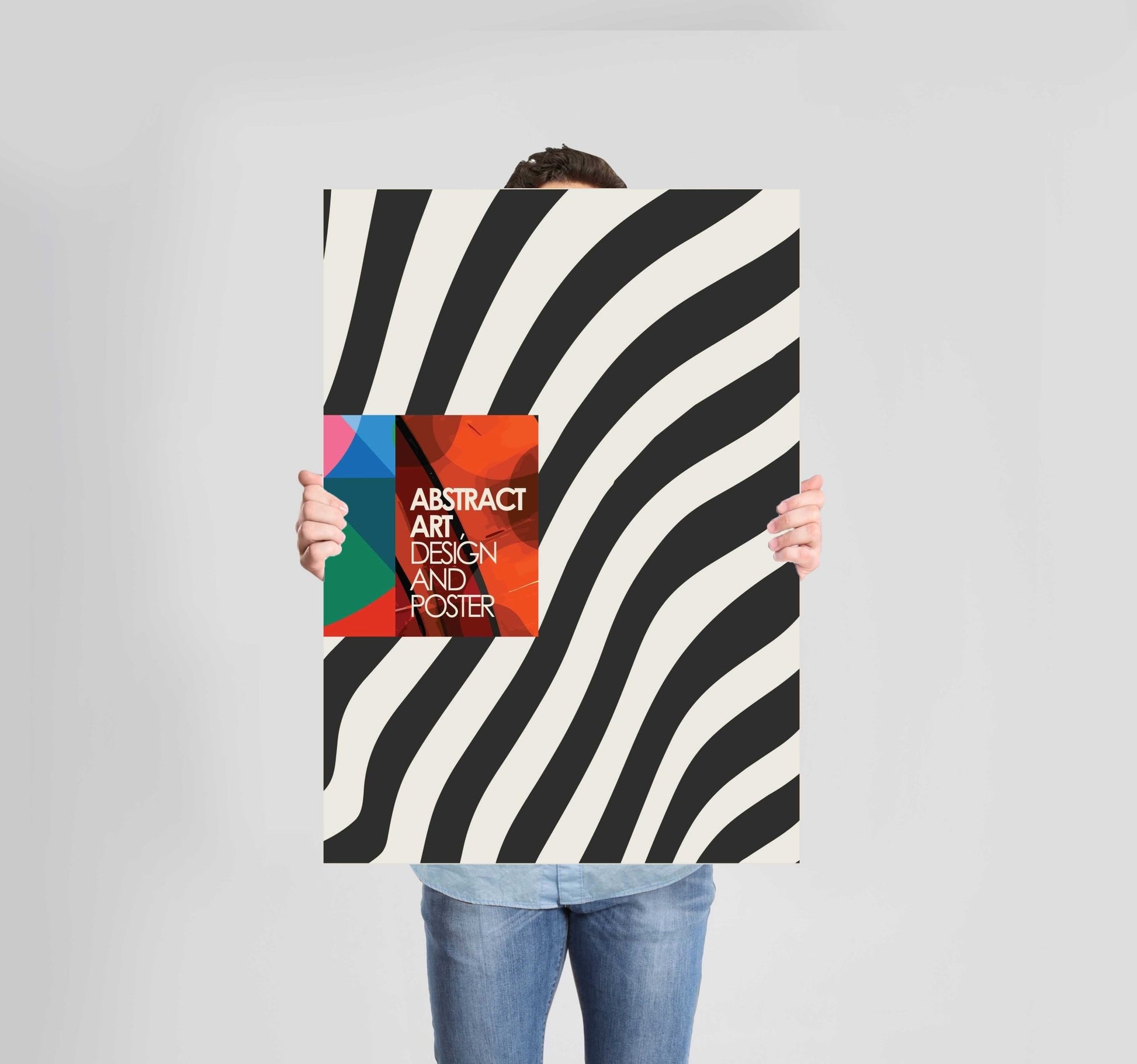 Abstract Colourful Zebra Poster Wall Art Prints (Set of 4) - New Signs