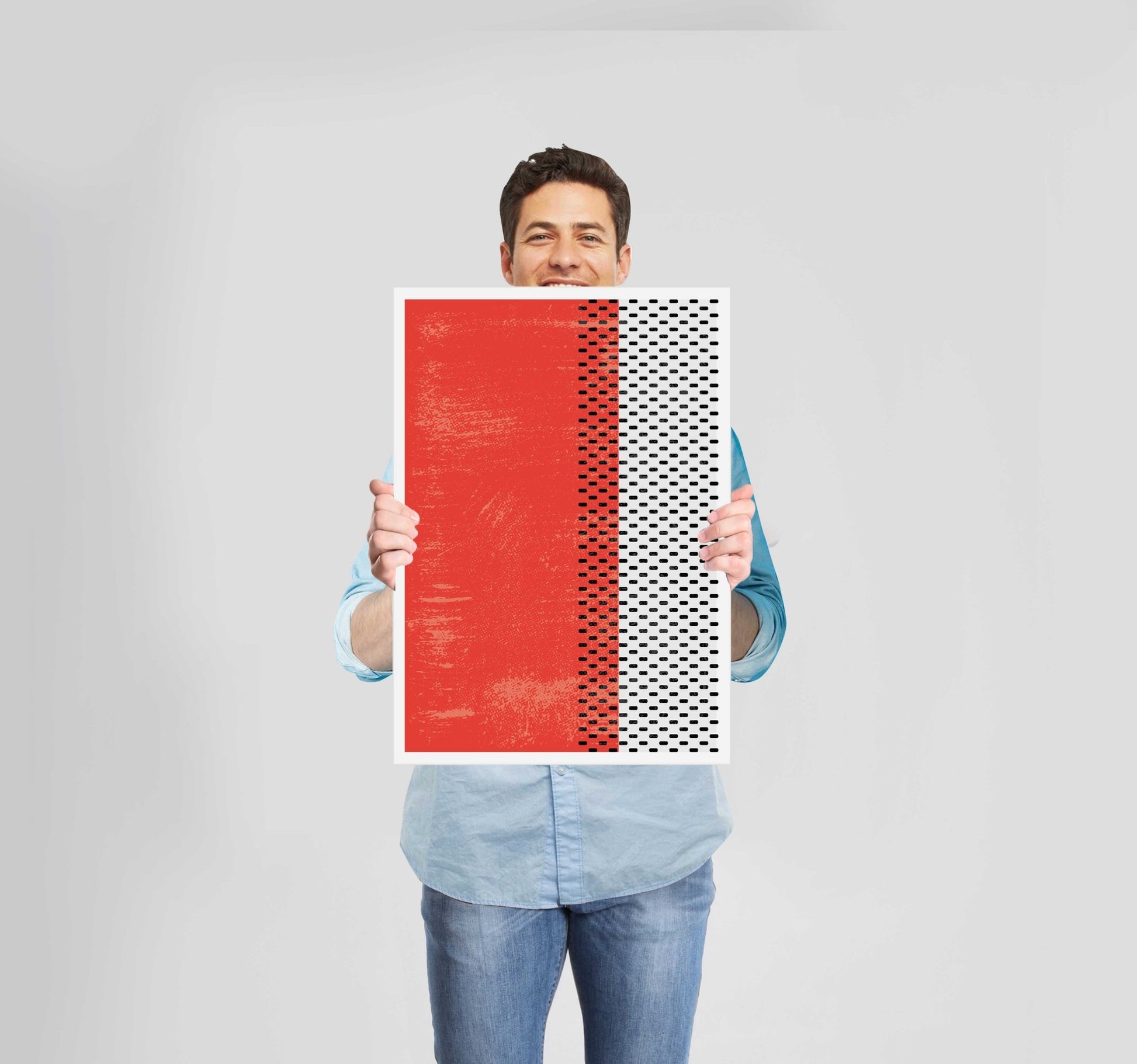 Abstract Shapes Red Poster Wall Art Prints - New Signs