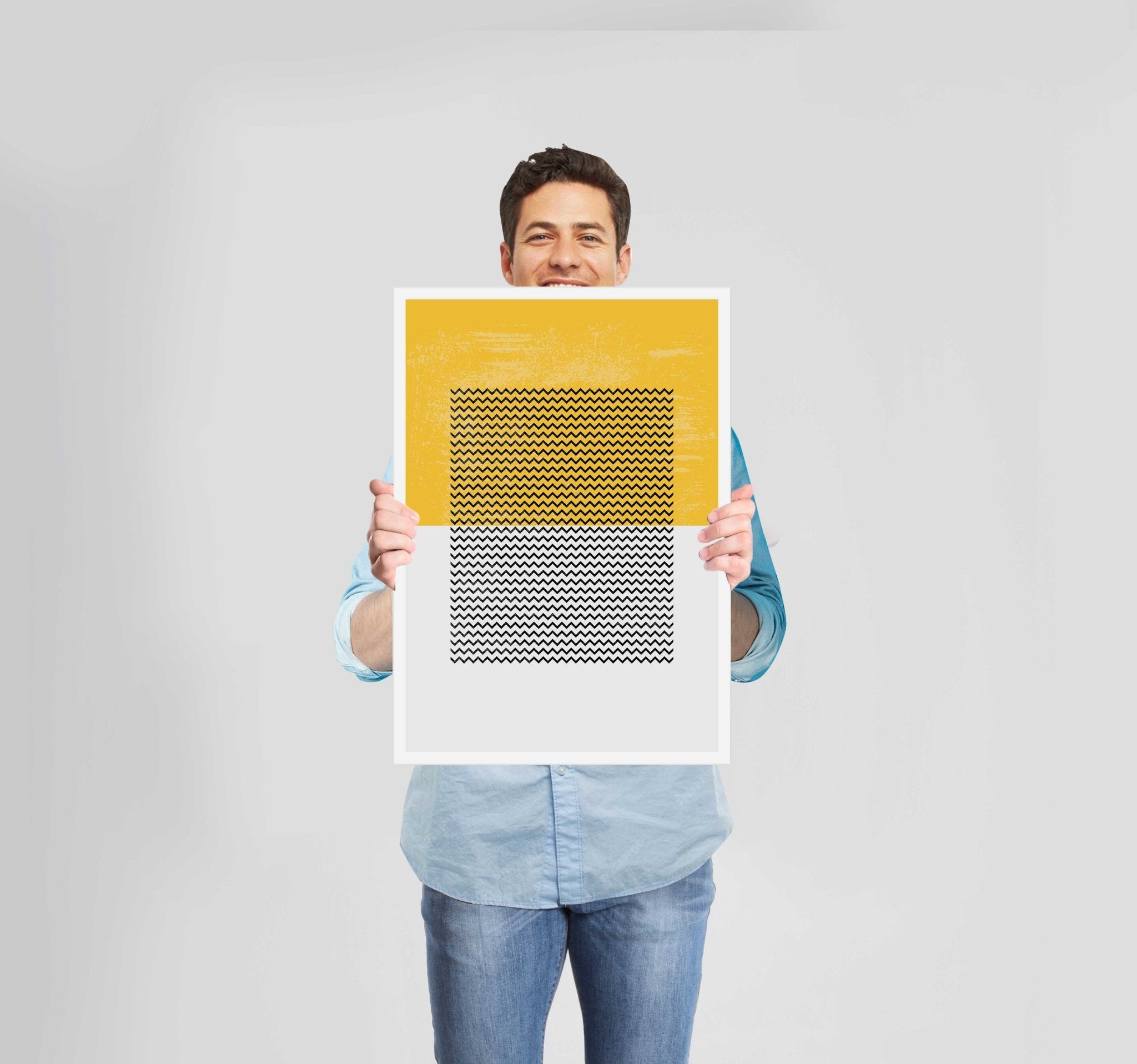 Abstract Shapes Yellow Poster Wall Art Prints – New Signs