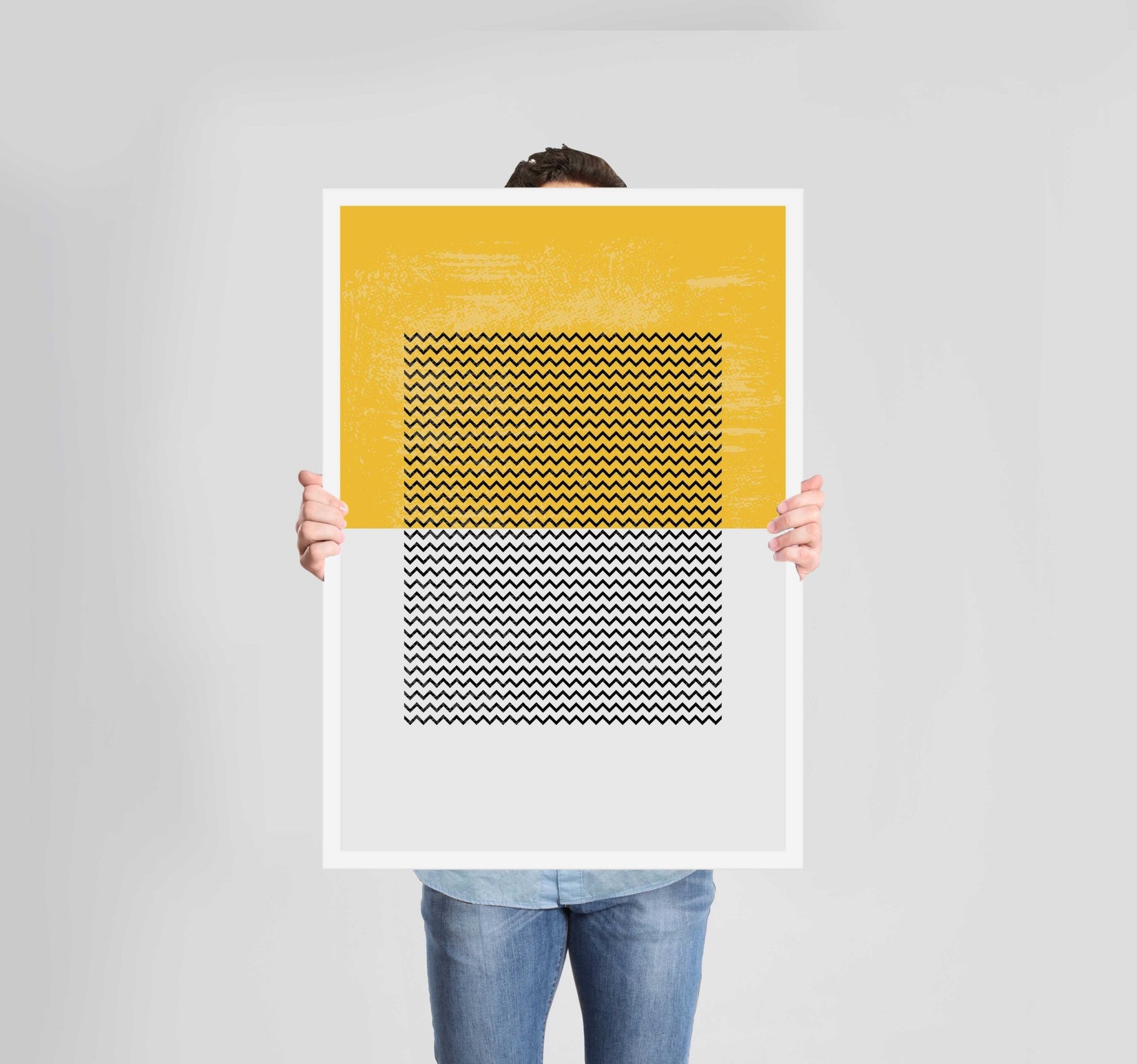 Abstract Shapes Yellow Poster Wall Art Prints - New Signs