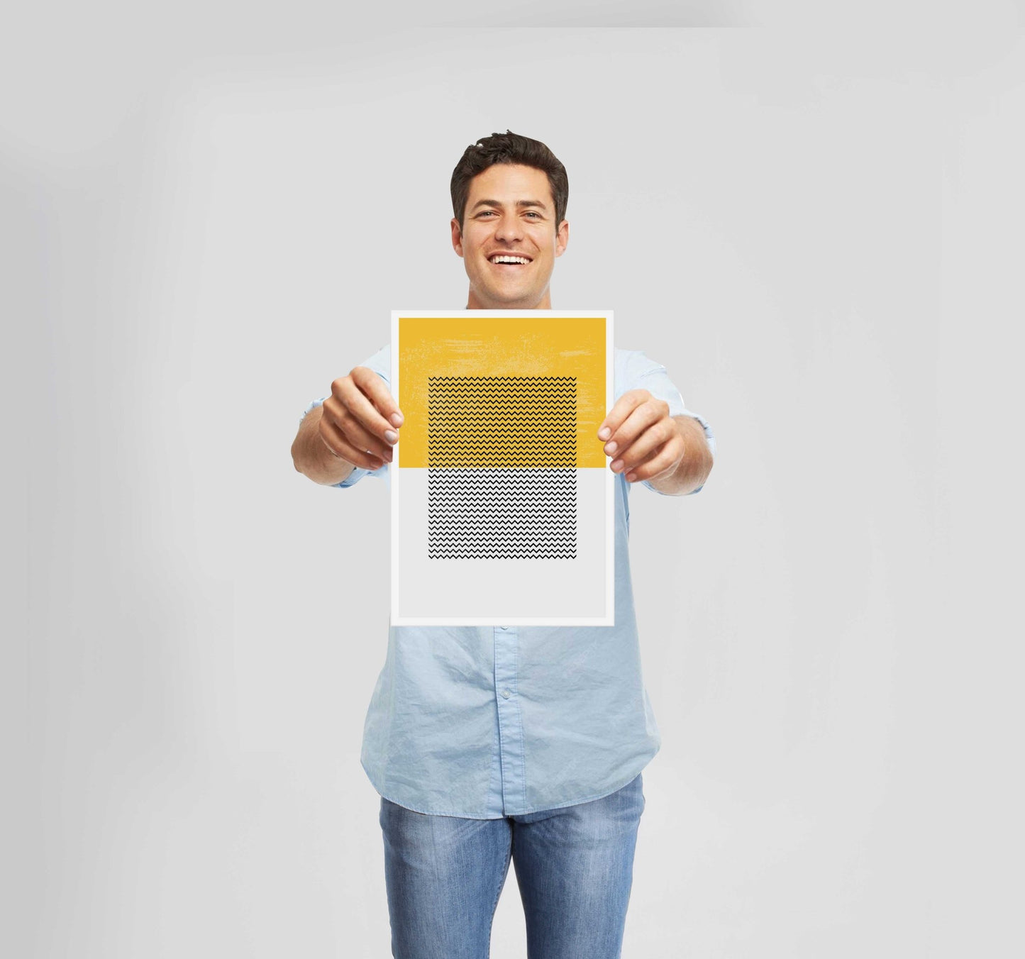 Abstract Shapes Yellow Poster Wall Art Prints - New Signs