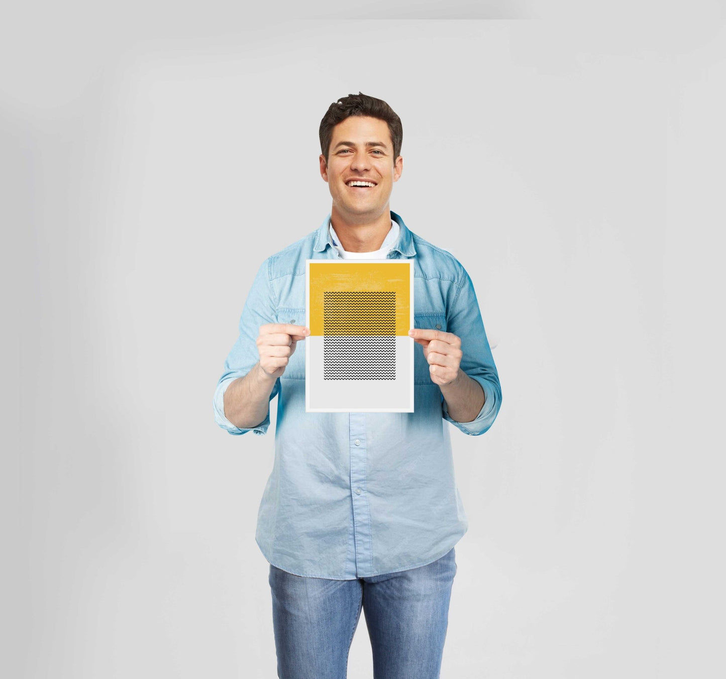 Abstract Shapes Yellow Poster Wall Art Prints - New Signs