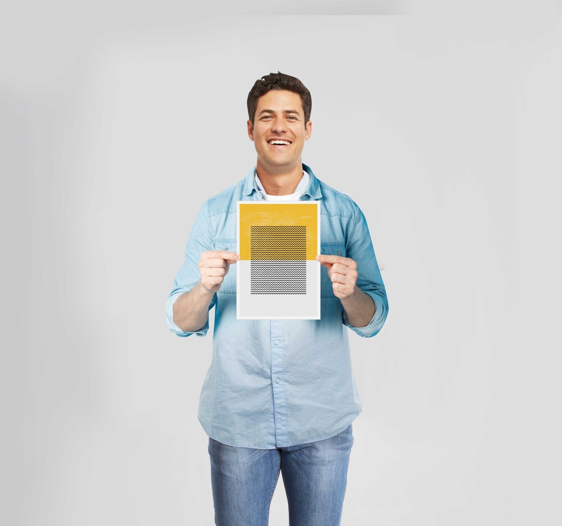 Abstract Shapes Yellow Poster Wall Art Prints - New Signs