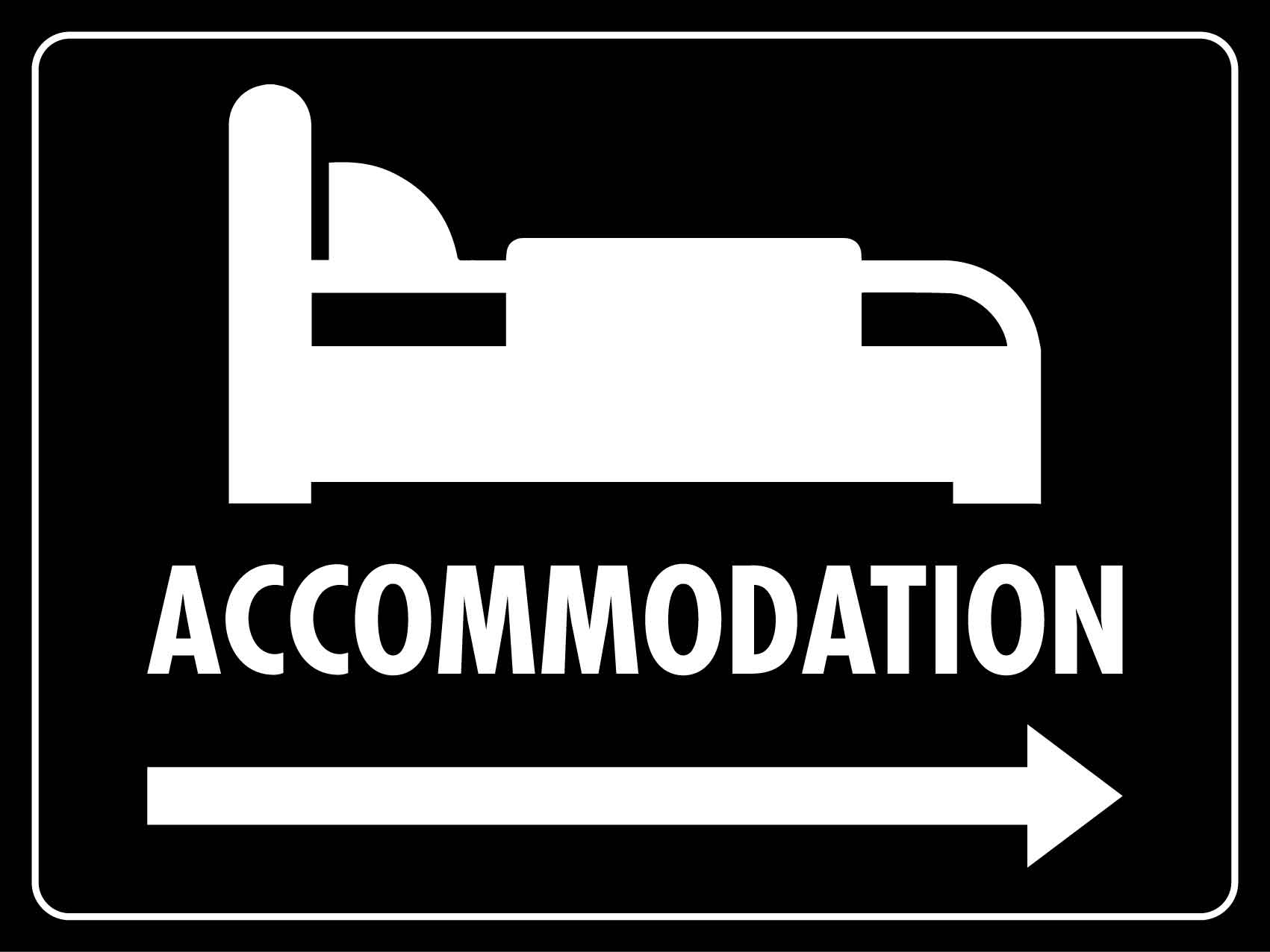 Accommodation (Arrow Right) Sign - New Signs