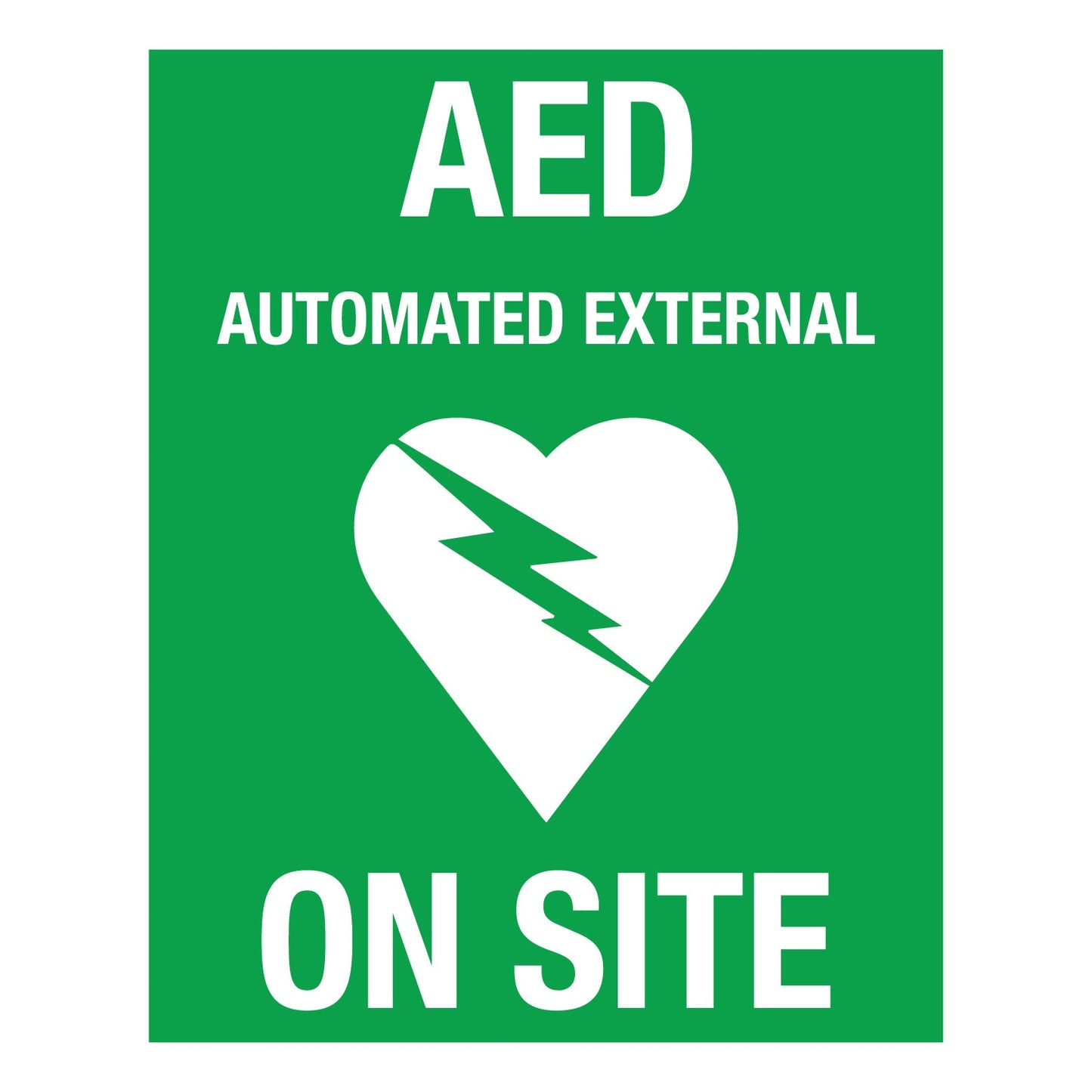 AED Defibrillator (Rectangle) Decal - New Signs