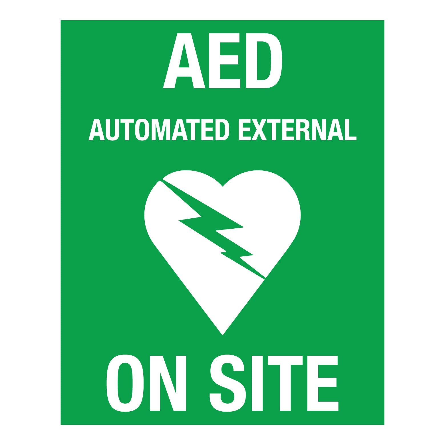 AED Defibrillator (Rectangle) Decal - New Signs