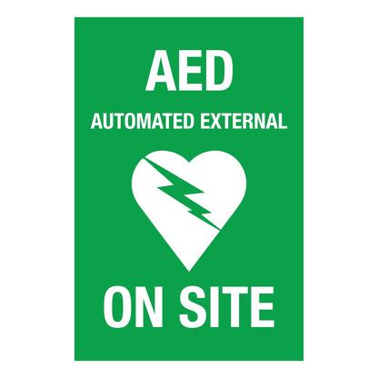 AED Defibrillator (Rectangle) Decal - New Signs